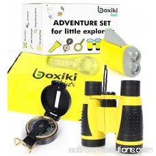 Nature Exploration Adventure Toys | 5 PC Outdoor Adventure Set | Compass, Magnifying Glass, Flashlight, Backpack & Binoculars For Kids | Educational Outdoor Toys for Kids